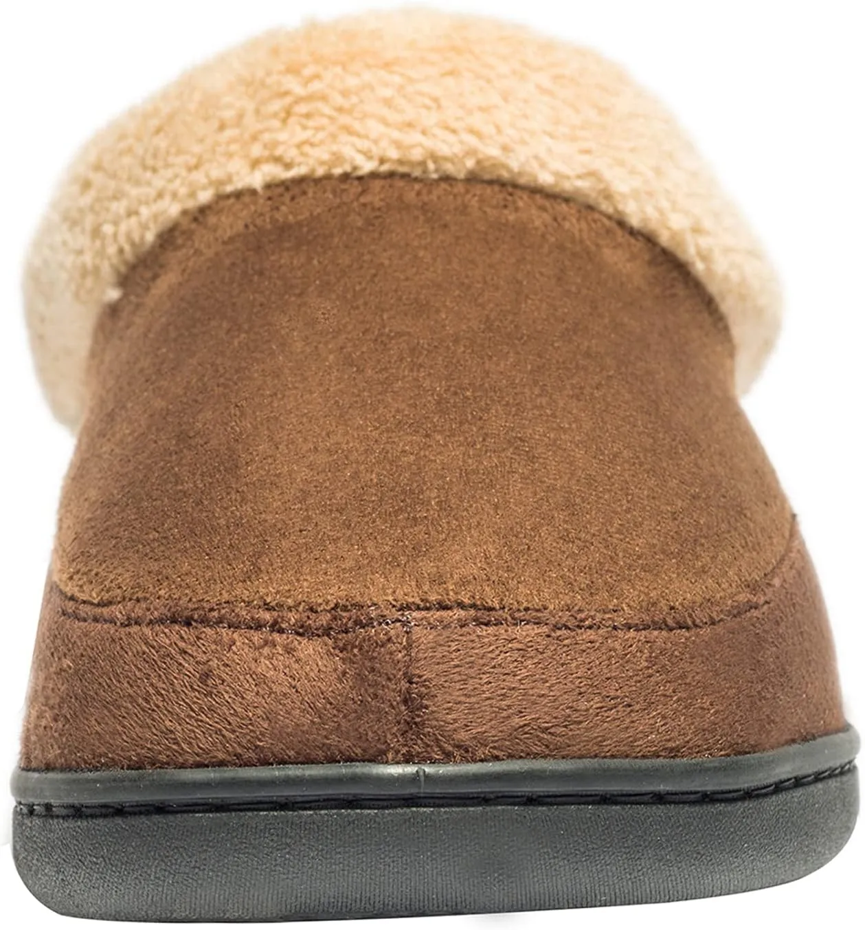 NewDenBer Men's Warm Memory Foam Slippers Suede Plush Fleece Lined Slip on Indoor Outdoor Clog House Shoes