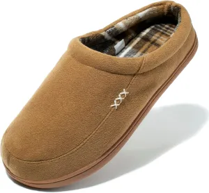 NewDenBer Men's Warm Memory Foam Suede Plush Fleece Lined Slip on Indoor Outdoor Clog House Slippers