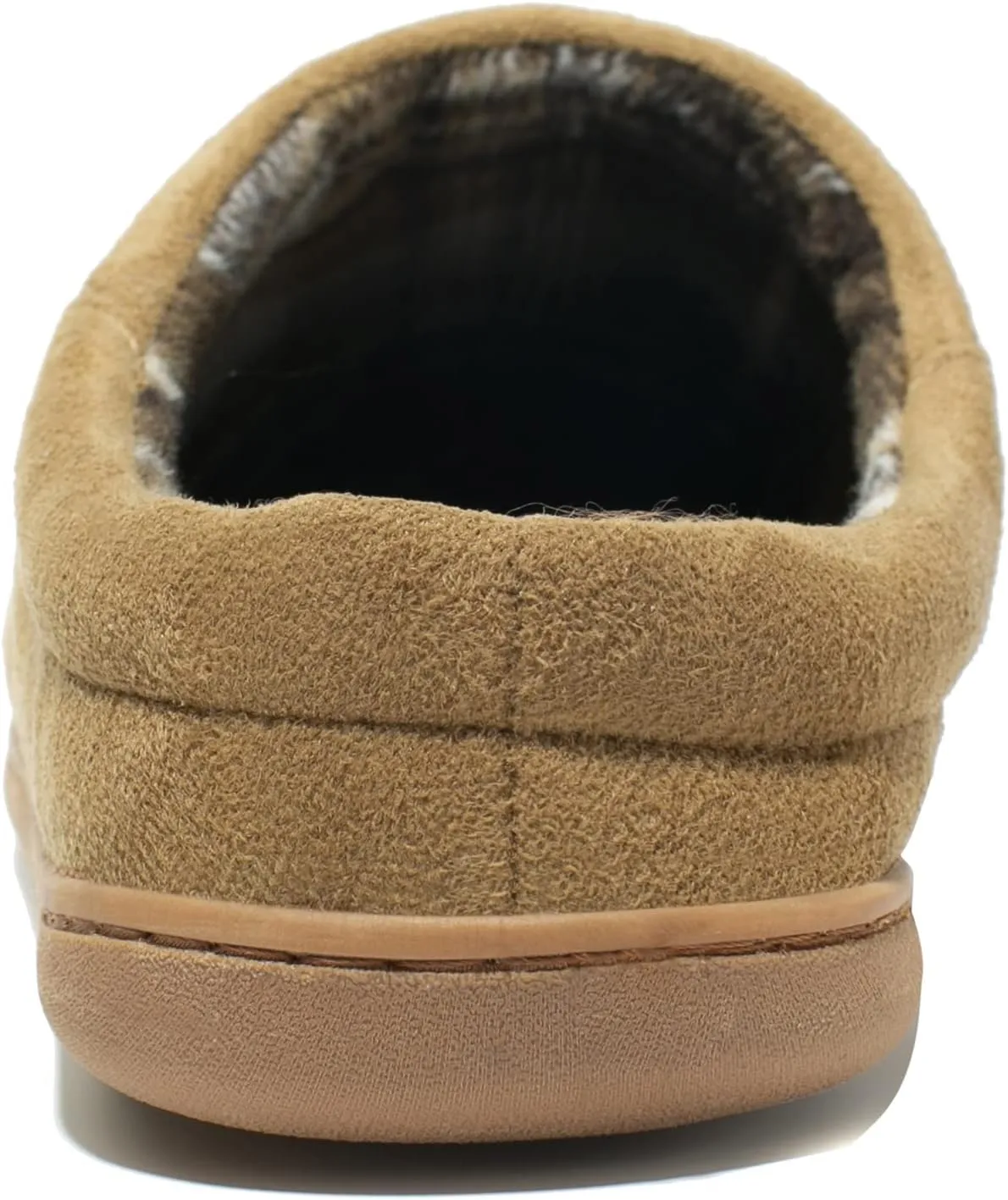 NewDenBer Men's Warm Memory Foam Suede Plush Fleece Lined Slip on Indoor Outdoor Clog House Slippers