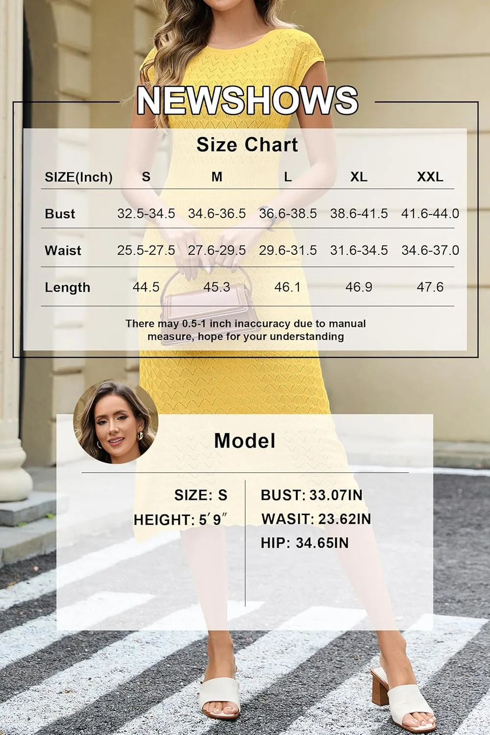 Newshows Women Summer 2025 Teacher Outfits Work Midi Boat Neck Cap Sleeve Hollow Knit Modest Business Casual Dress