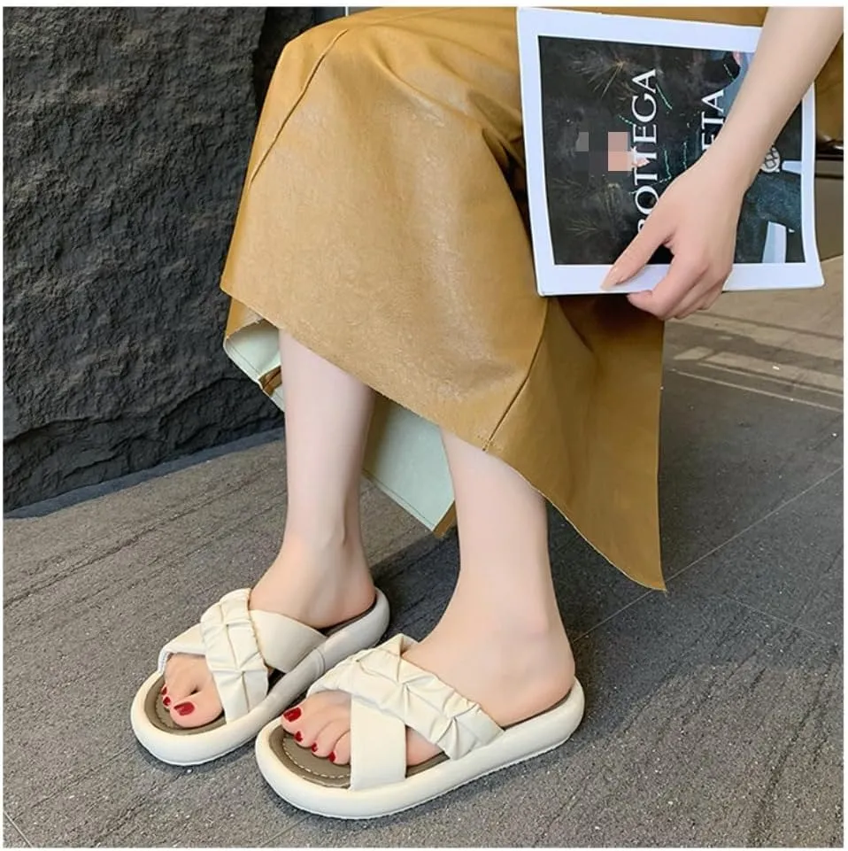 Non Slip Hospital Slippers for Women Labor and Delivery - Cute Mom Shoes Bare Foot Slip on Chunky Open Toe White Sandals Trendy Kawaii Maternity Gift for Pregnant Wife's Safety Comfort Convenience