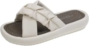 Non Slip Hospital Slippers for Women Labor and Delivery - Cute Mom Shoes Bare Foot Slip on Chunky Open Toe White Sandals Trendy Kawaii Maternity Gift for Pregnant Wife's Safety Comfort Convenience