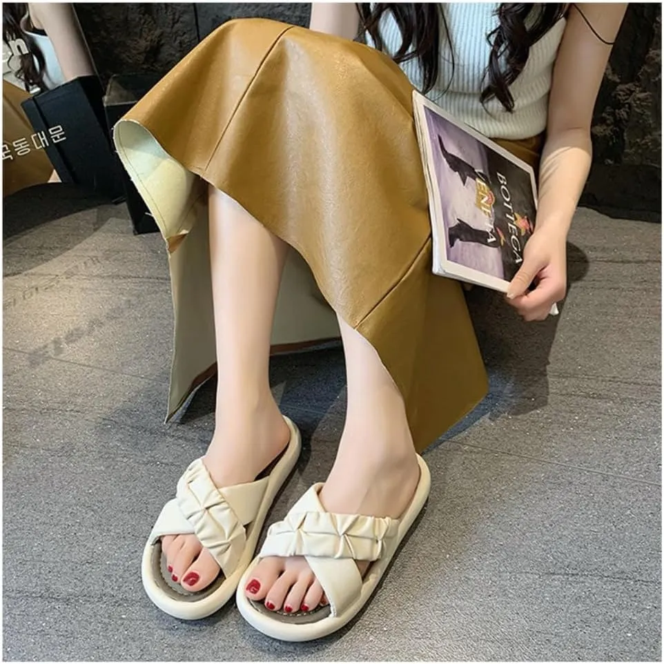 Non Slip Hospital Slippers for Women Labor and Delivery - Cute Mom Shoes Bare Foot Slip on Chunky Open Toe White Sandals Trendy Kawaii Maternity Gift for Pregnant Wife's Safety Comfort Convenience