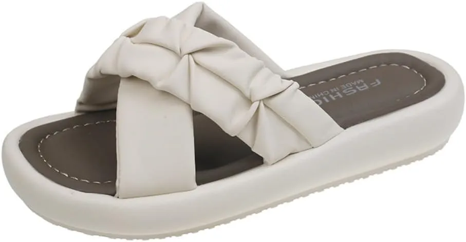 Non Slip Hospital Slippers for Women Labor and Delivery - Cute Mom Shoes Bare Foot Slip on Chunky Open Toe White Sandals Trendy Kawaii Maternity Gift for Pregnant Wife's Safety Comfort Convenience