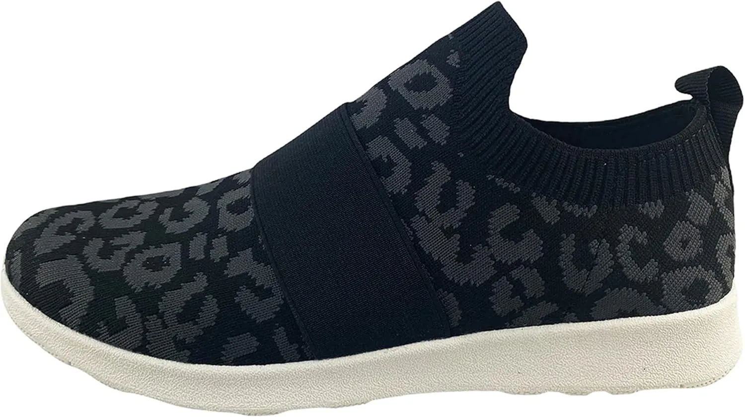 Not Rated Women's Casual Breathable Fly Knit Textile Leopard Jia Slip-on Sneakers