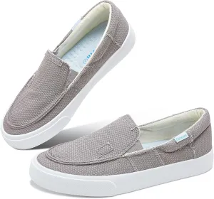 Obtaom Slip On Shoes Canvas Slip On Sneakers Comfy Arch Support Loafers Casual Canvas Fashion Sneaker