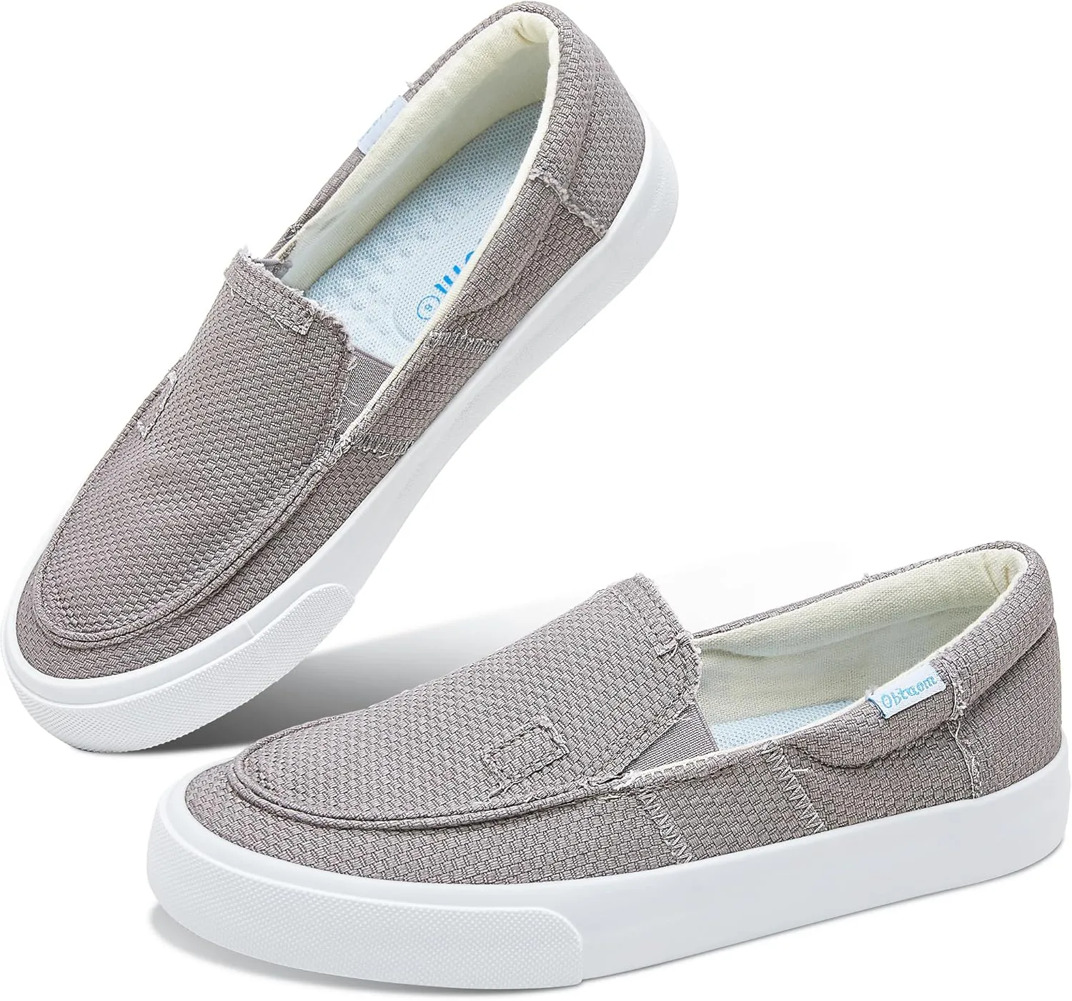 Obtaom Slip On Shoes Canvas Slip On Sneakers Comfy Arch Support Loafers Casual Canvas Fashion Sneaker