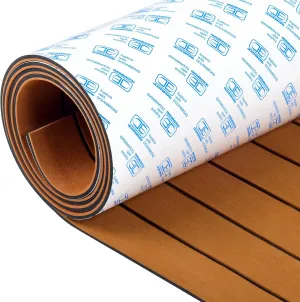 OCEANBROAD Boat Flooring EVA Foam Self-Adhesive 96''x45.6''/36''/28.8''/16.8'' Faux Teak Marine Boat Decking Sheet for Jon Boats Yacht Floor