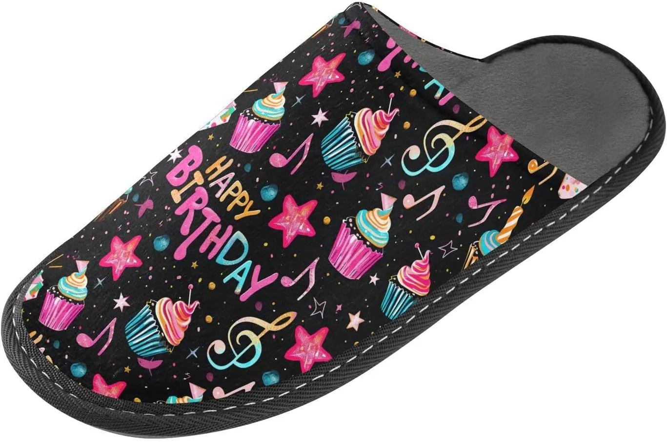 ODAWA Birthday Element Memory Foam House Shoes Slipper Woman, Cozy Washable Slip on House Shoes for Men