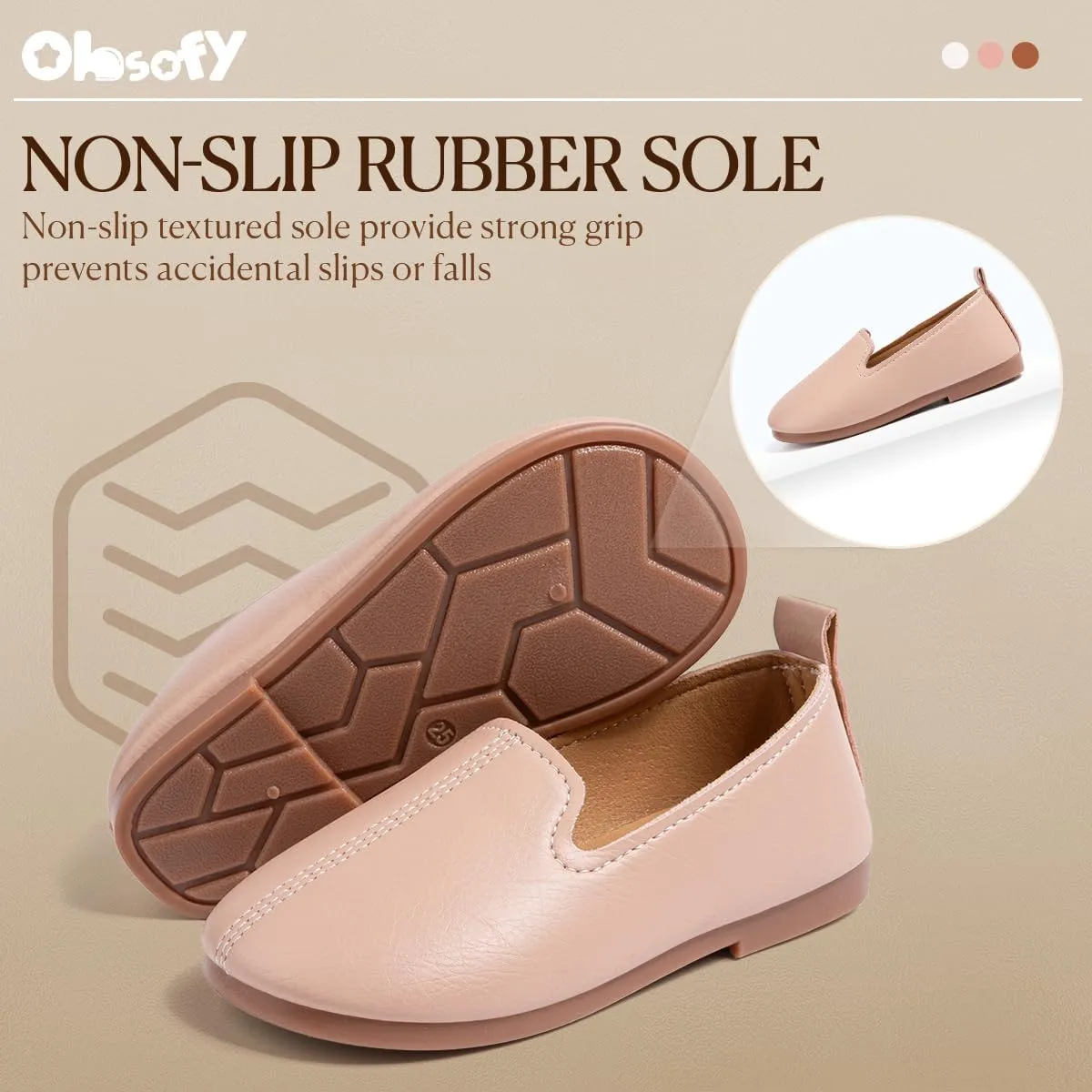 ohsofy Boys Girls Soft Slip-On Loafers Comfort Cozy Oxford Rubber Sole Casual Wedding Party Dress Shoes(Toddler/Little Kid)