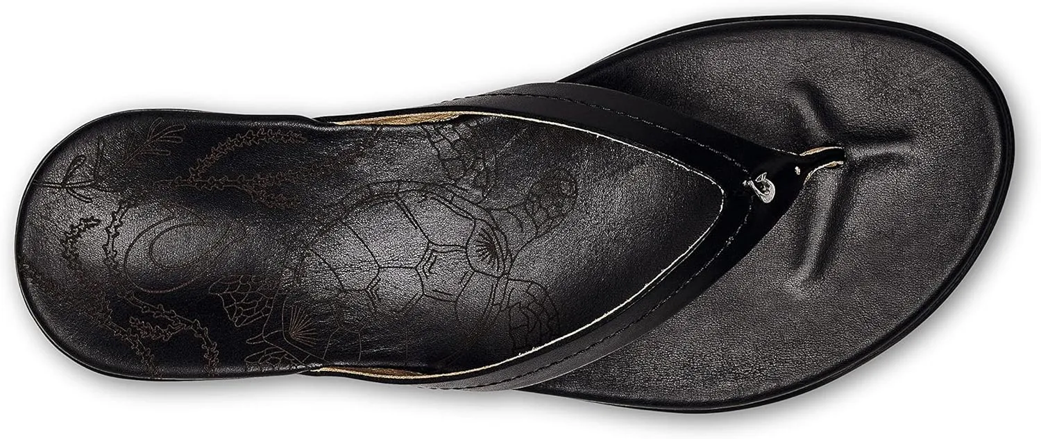 OLUKAI Honu Women's Beach Sandal, Soft & Comfortable Full-Grain Leather, Easy Slip-On Design for Everyday Fashion, Casual & Modern Style