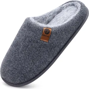 ONCAI Mens Cozy Memory Foam Scuff Slippers Slip On Warm House Shoes Indoor/Outdoor with Best Arch Support
