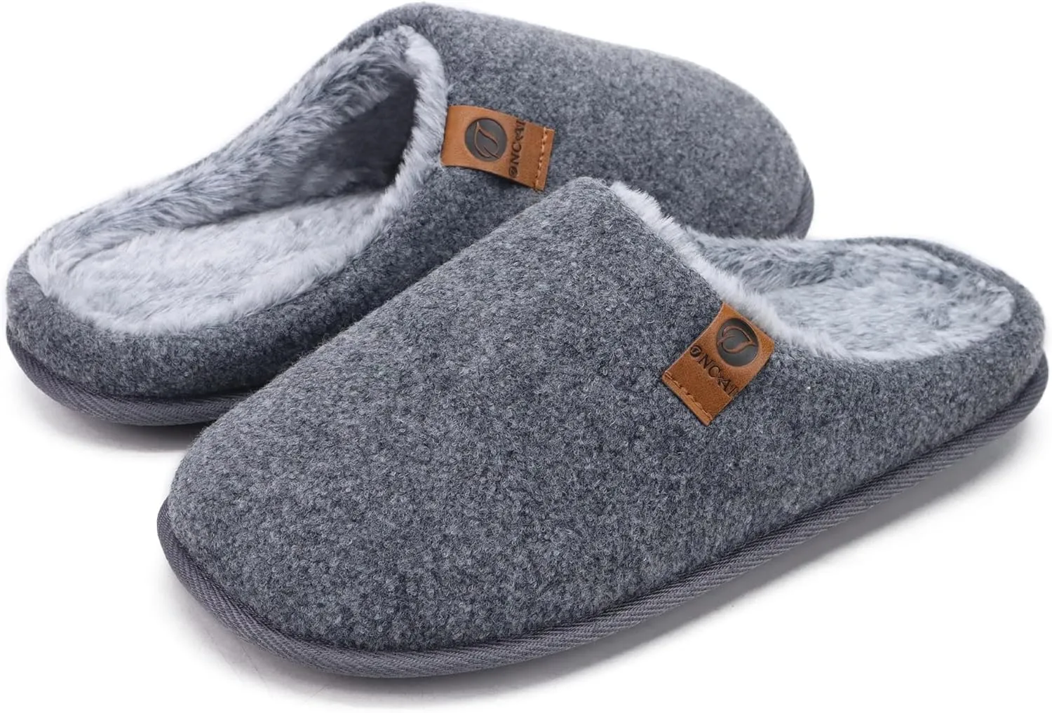 ONCAI Mens Cozy Memory Foam Scuff Slippers Slip On Warm House Shoes Indoor/Outdoor with Best Arch Support