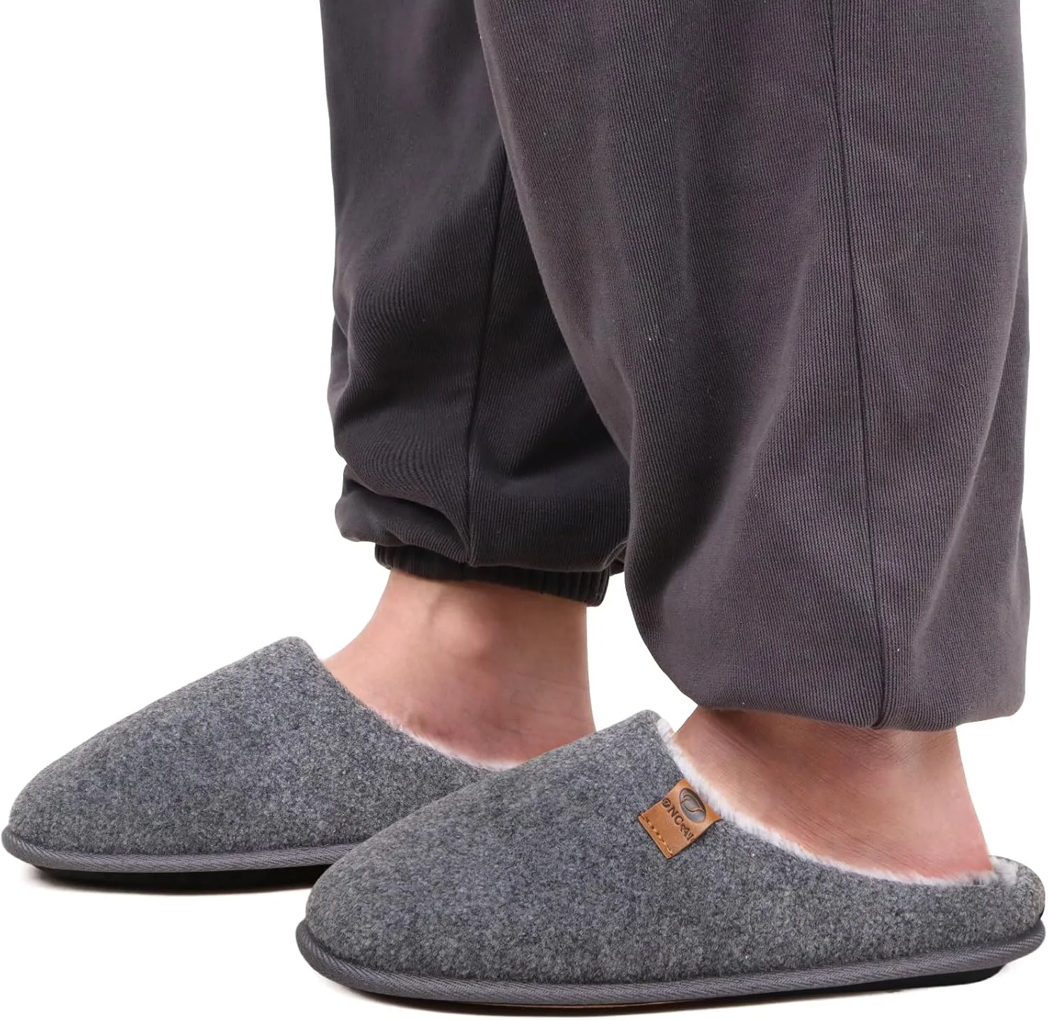 ONCAI Mens Cozy Memory Foam Scuff Slippers Slip On Warm House Shoes Indoor/Outdoor with Best Arch Support