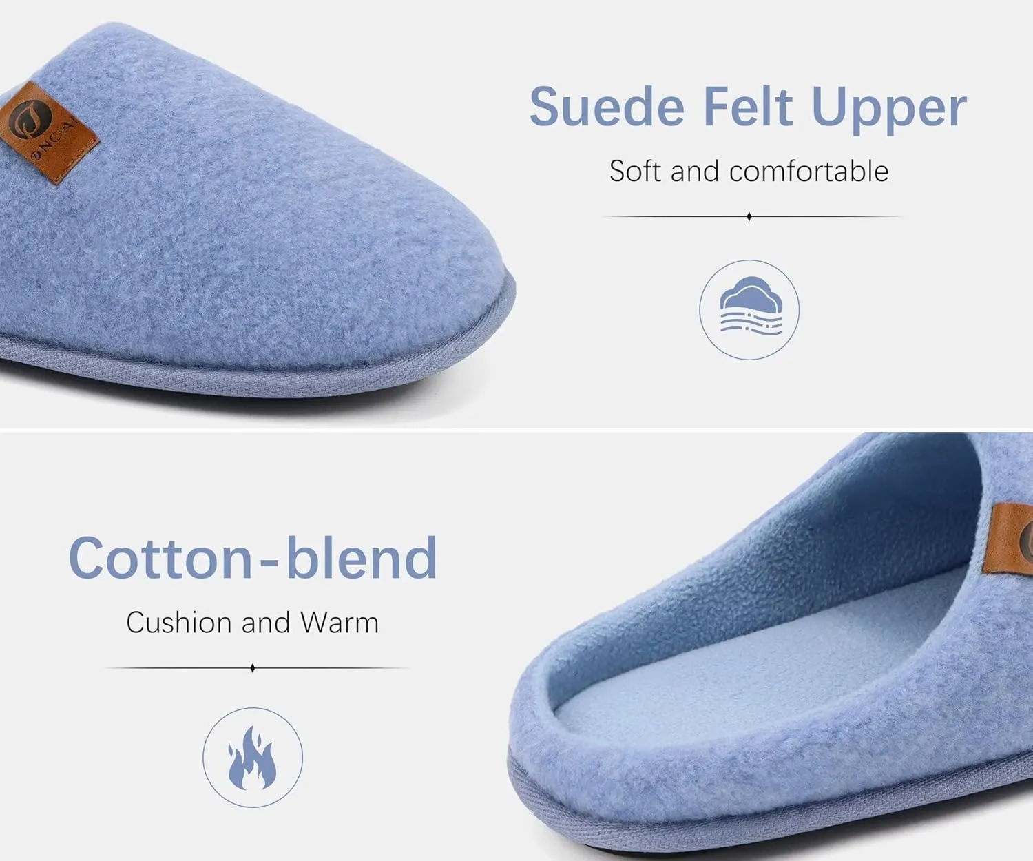 ONCAI Mens Cozy Memory Foam Scuff Slippers Slip On Warm House Shoes Indoor/Outdoor with Best Arch Support