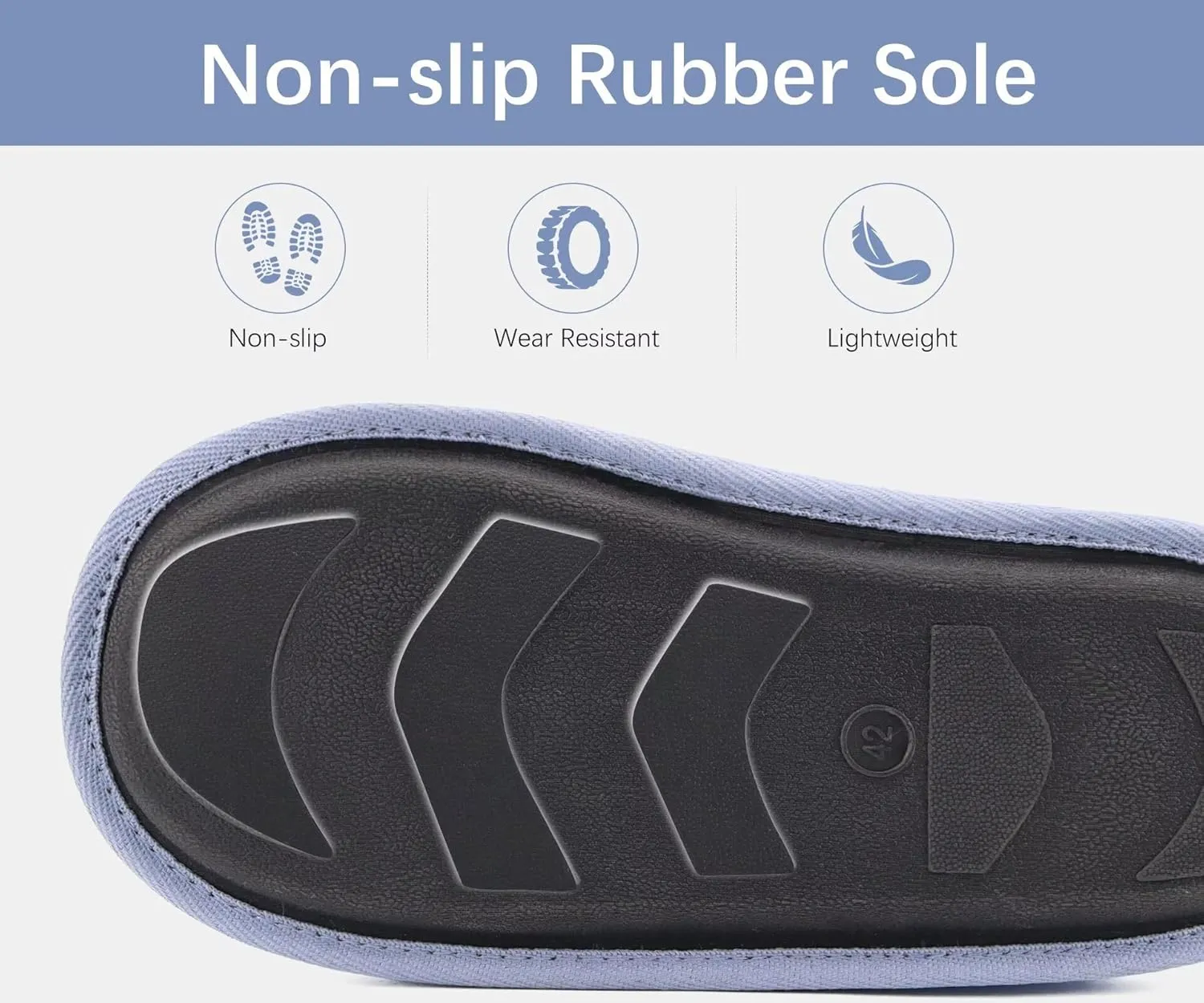 ONCAI Mens Cozy Memory Foam Scuff Slippers Slip On Warm House Shoes Indoor/Outdoor with Best Arch Support