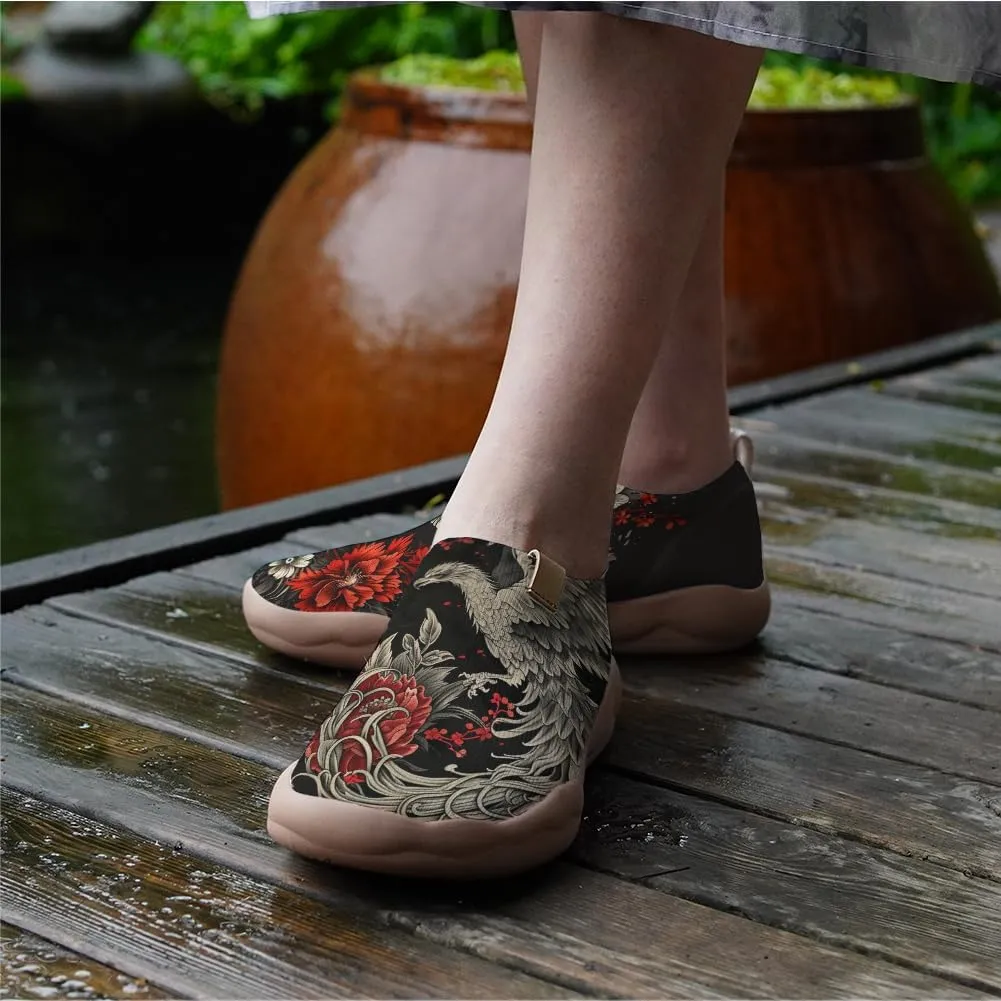 Onehorse Women's Painted Travel Shoes Breathable Knitted Mesh Loafers Slip-On Lightweight Fashion Sneakers