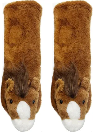 ooohyeah Womens Non Slip Fuzzy 3D Animal Slipper Socks, Funny Warm Cozy Fluffy Cute Indoor Slippers with Grippers
