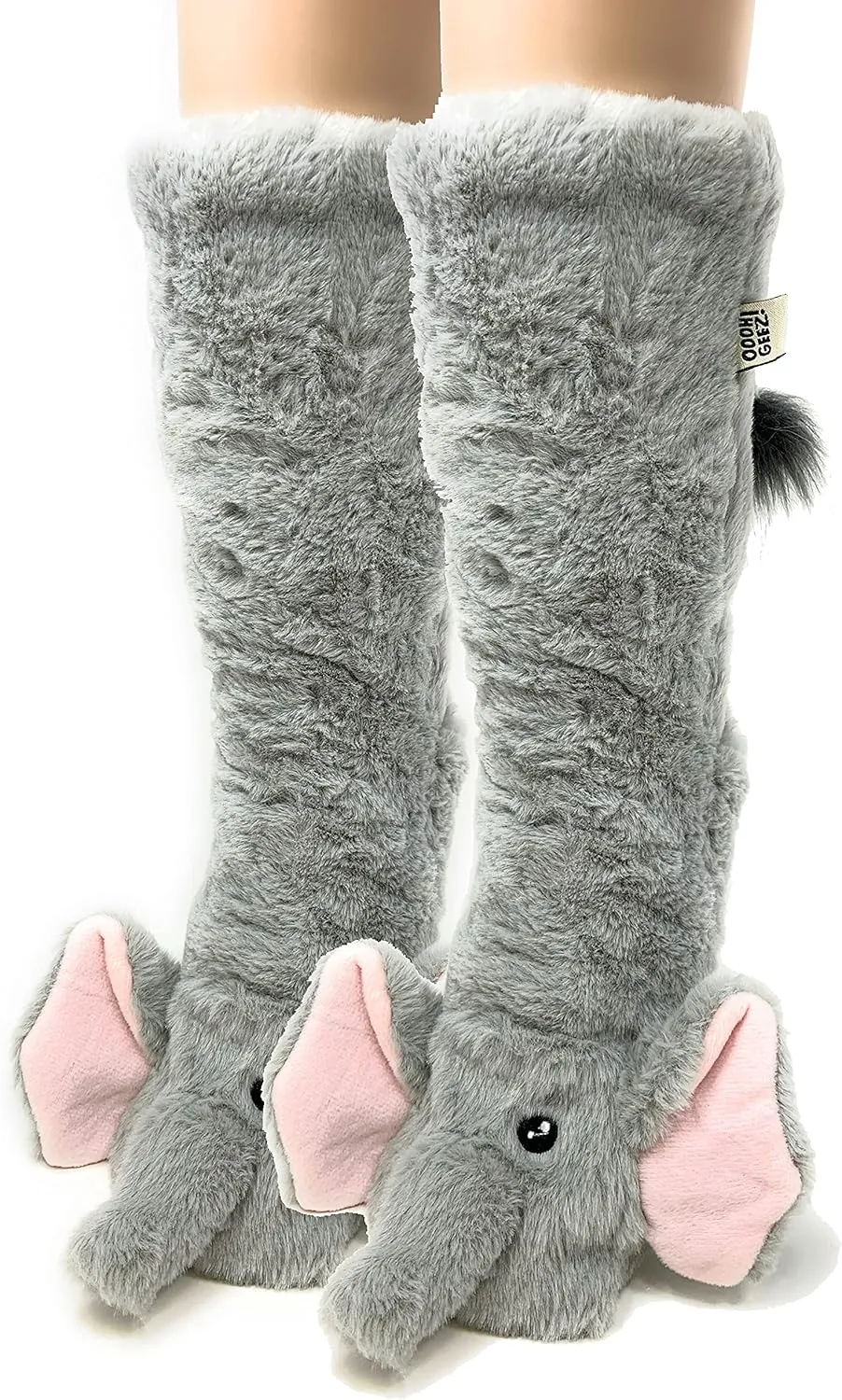 ooohyeah Womens Non Slip Fuzzy 3D Animal Slipper Socks, Funny Warm Cozy Fluffy Cute Indoor Slippers with Grippers