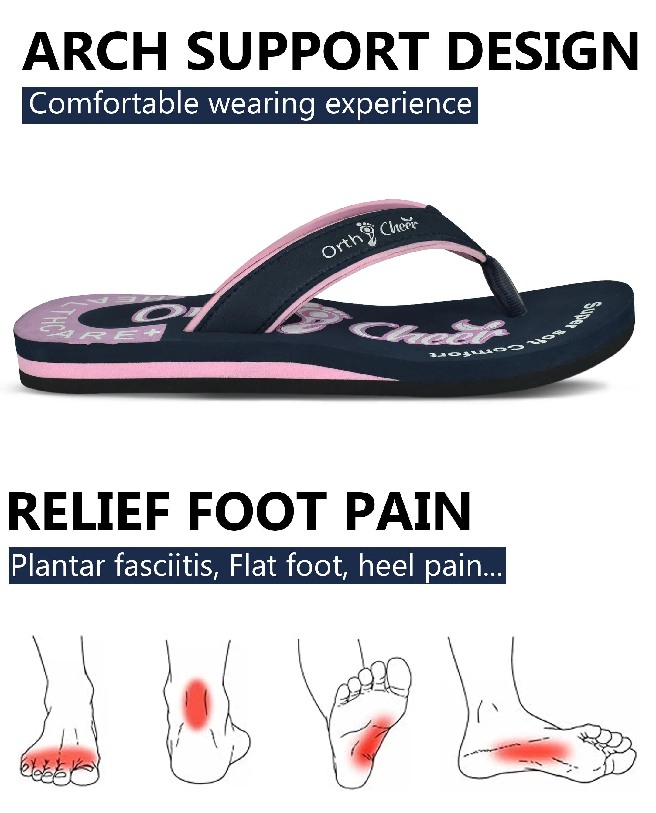 Ortho Cheer Women's Orthopedic and Diabetic Relief Super Soft, Lightweight & Comfortable Slipper