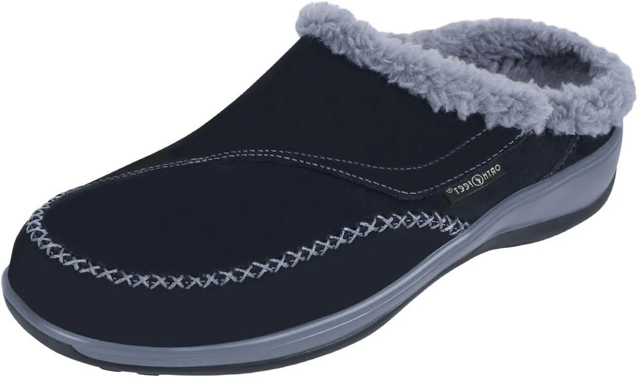 Orthofeet Women's Orthopedic Faux Fur Lined Charlotte Slippers