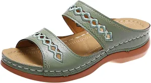 Orthopedic Sandals for Women Fashion Backless Walking Sandals Platform Wedge Sandal with Arch Support Open Toe Slip On Flip Flop Dressy Summer Flat Walking Slippers