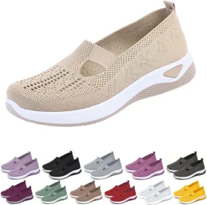 Orthopedic Shoes for Women Mesh Walking Shoes Breathable Non-Slip Slip On Loafers Lightweight Memory Foam Flat Sneakers