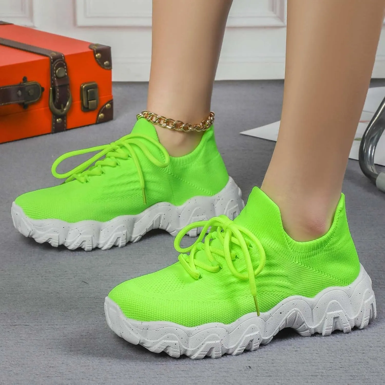 Orthopedic Shoes for Women Woven Breathable Soft Sole Slip on Walking Shoes with Arch Support Daily Commuting Shoes
