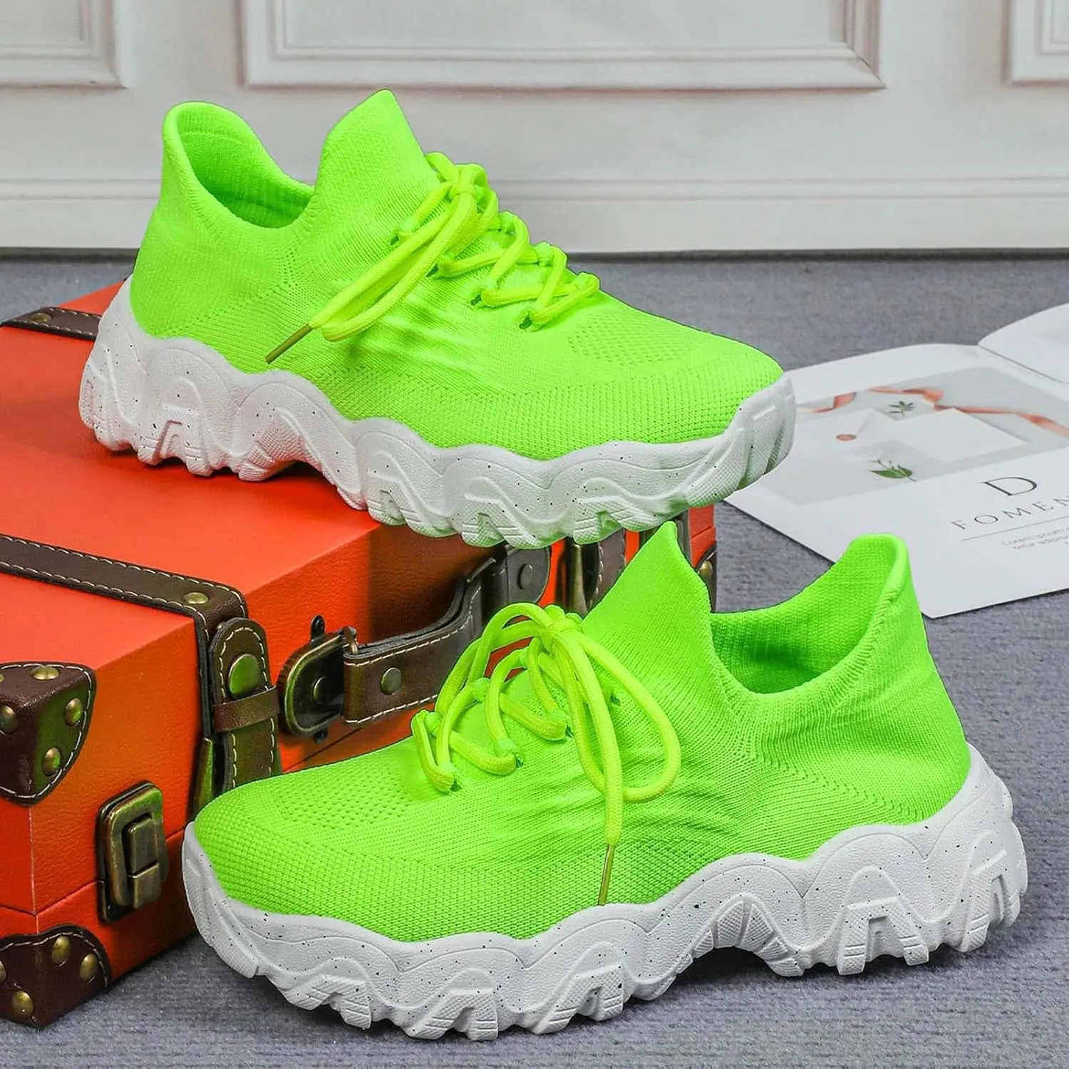 Orthopedic Shoes for Women Woven Breathable Soft Sole Slip on Walking Shoes with Arch Support Daily Commuting Shoes