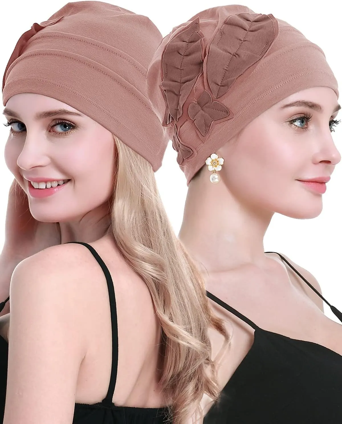 osvyo Cotton Chemo Headwear Turban Cap for Women - Soft Elastic Beanie Hair Loss Sealed Packaging