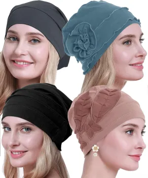 osvyo Cotton Chemo Headwear Turban Cap for Women - Soft Elastic Beanie Hair Loss Sealed Packaging