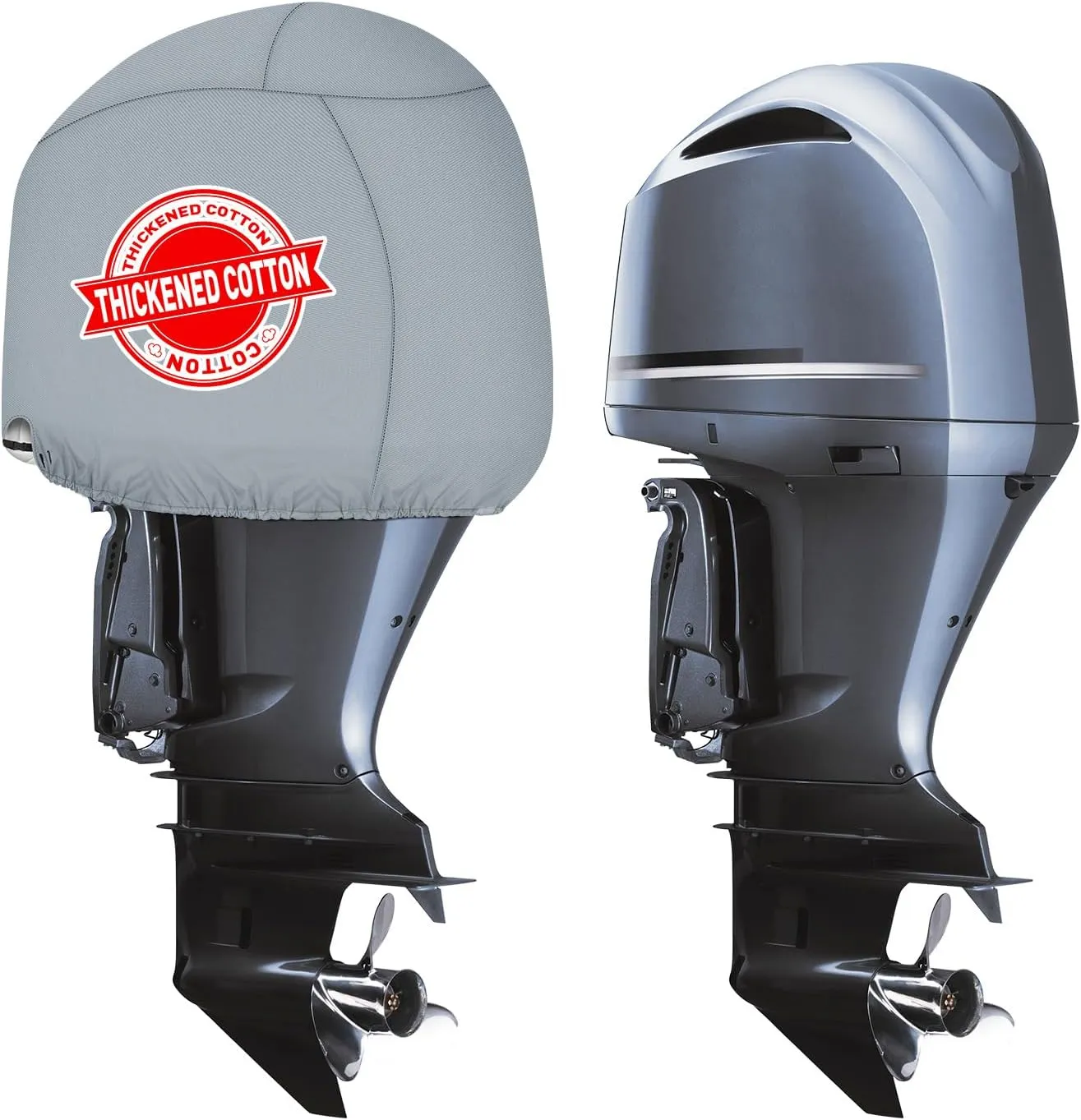 Outboard Motor Cover for Yamaha 4.2L F225 F250 F300 Offshore,600D Heavy-Duty Waterproof Boat Engine Cover, Fade-Resistant Oxford Fabric,2X PU Coating & Cotton Lined Protection