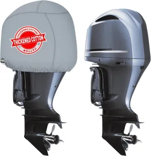 Outboard Motor Cover for Yamaha 4.2L F225 F250 F300 Offshore,600D Heavy-Duty Waterproof Boat Engine Cover, Fade-Resistant Oxford Fabric,2X PU Coating & Cotton Lined Protection