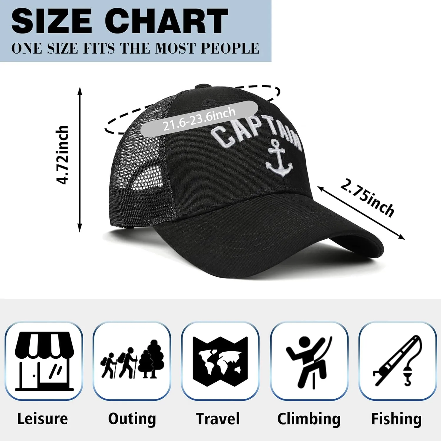 Outdoor Hat Captain Hats Hunting Hat Biggfoot Hat Mountain Baseball Cap Sailing Trucker Hat for Men Women