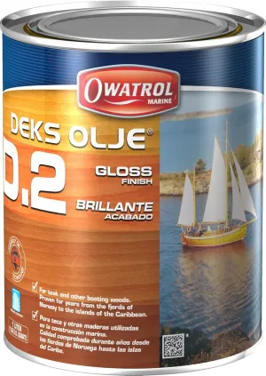 Owatrol Deks Olje D2, Wood Oil Varnish, Interior and Exterior Wood, High Gloss Finish (1 Liter)