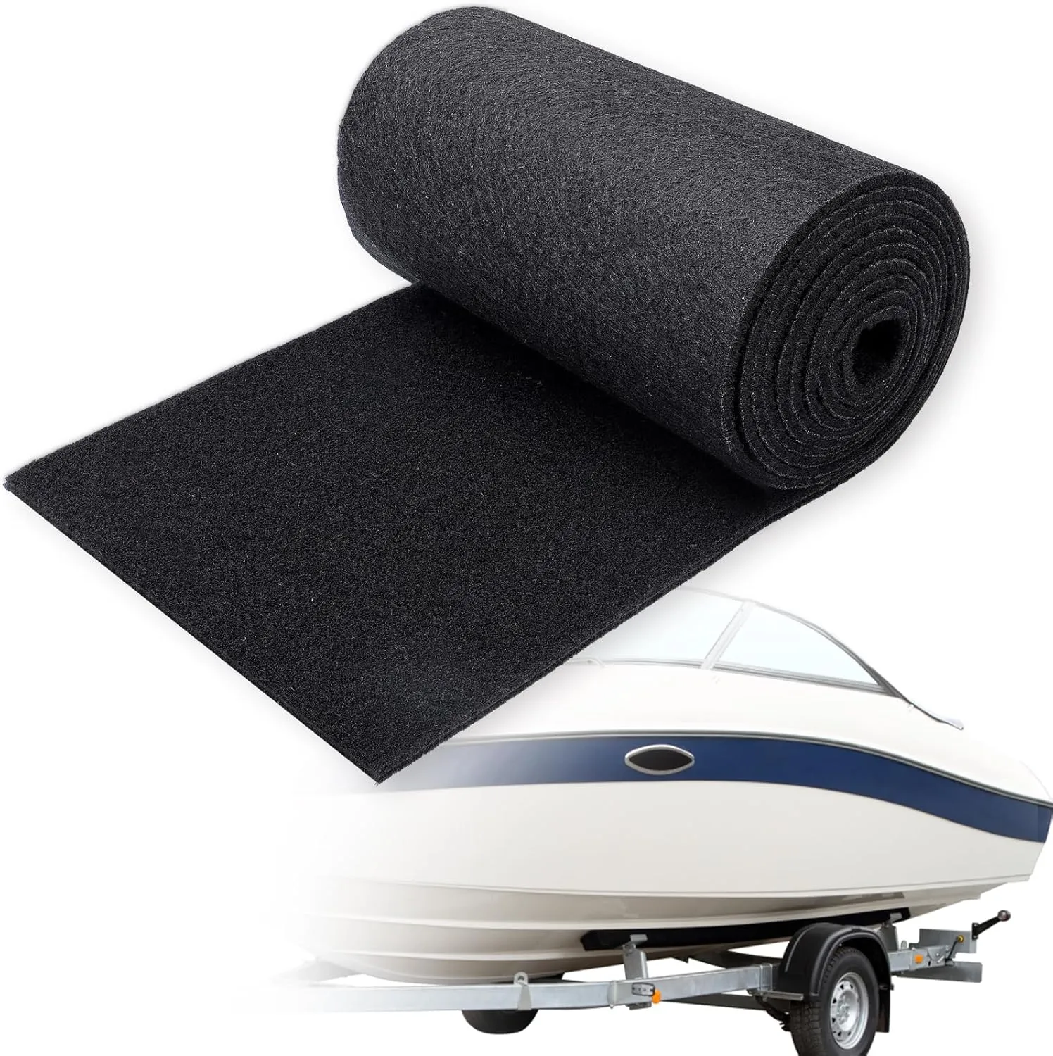 PAMASE Boat Trailer Bunk Carpet - 8mm Ultra Thick 13ft*12in Wear-Resistant Marine Carpeting Covers for 2x4 Boat Lift Bunks, Shock Absorption Padding Mats Parts Accessories for Jet Ski
