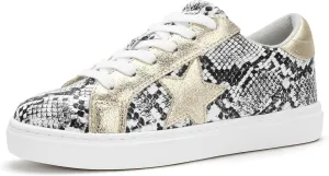 PARTY Women's Fashion Star Sneaker Lace Up Low Top Comfortable Cushioned Walking Shoes