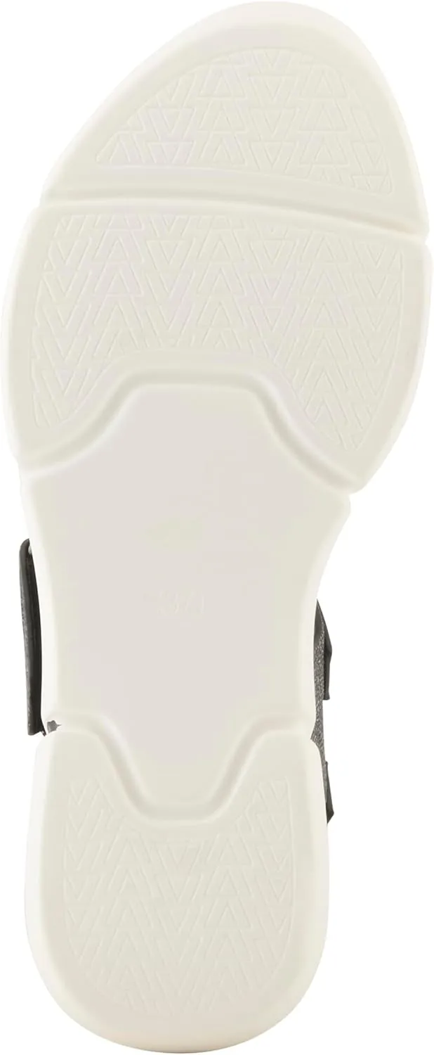 PATRIZIA Women's STRATOS Hook and Loop Wedge Sandals - Crystal Embellished, Adjustable Fit, Cushioned Footbed