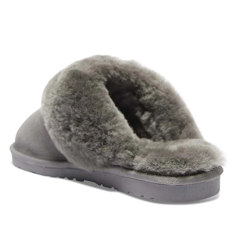 Peggy Slipper in Grey Suede