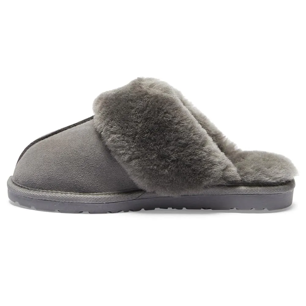 Peggy Slipper in Grey Suede