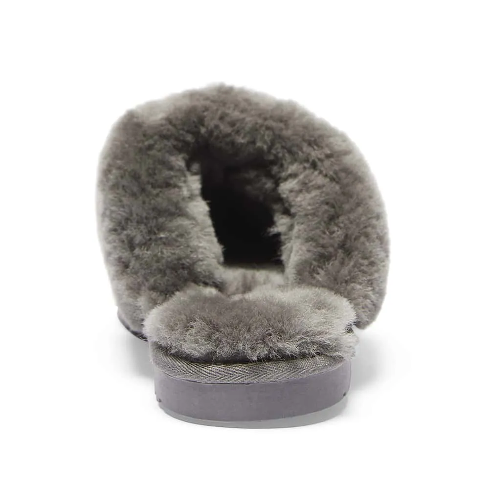 Peggy Slipper in Grey Suede