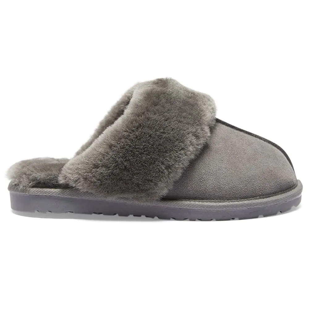 Peggy Slipper in Grey Suede