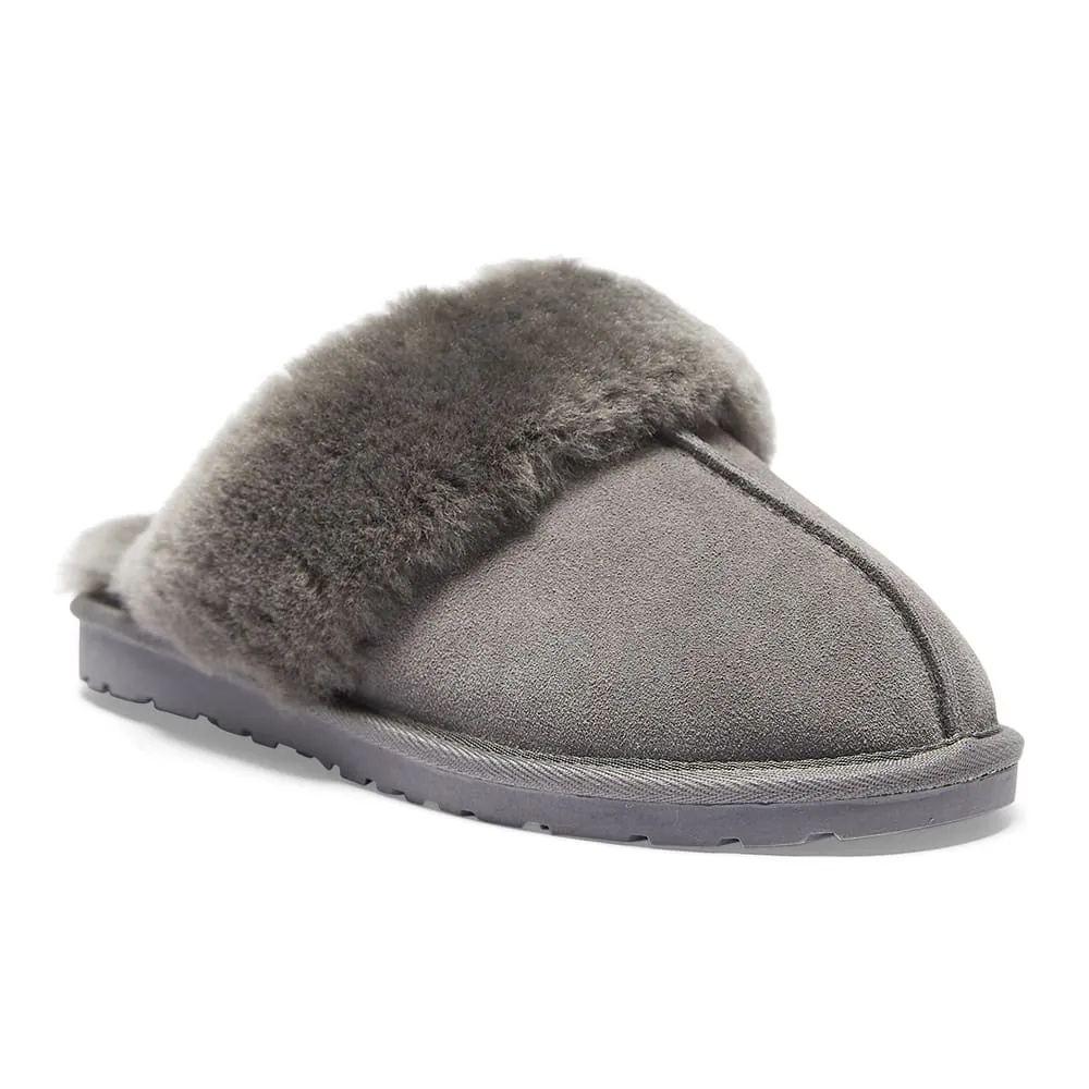 Peggy Slipper in Grey Suede
