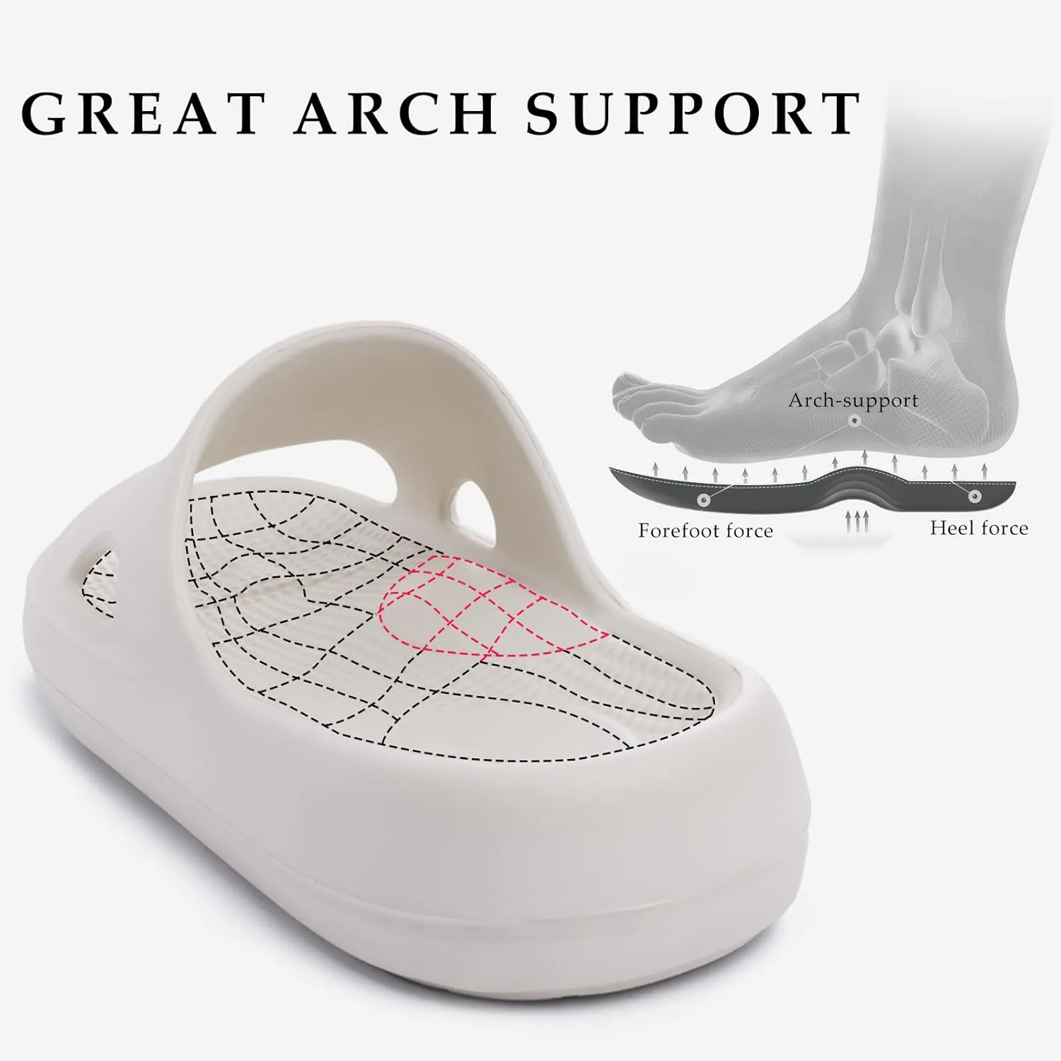 Pillow Slippers for Women and Men Indoor Cloud Sandals EVA Anti-Slip Slides Shoes Cushioned Thick Sole Shower Cloud Slippers Arch Support Men Sandals Super Soft House Pillow Slides