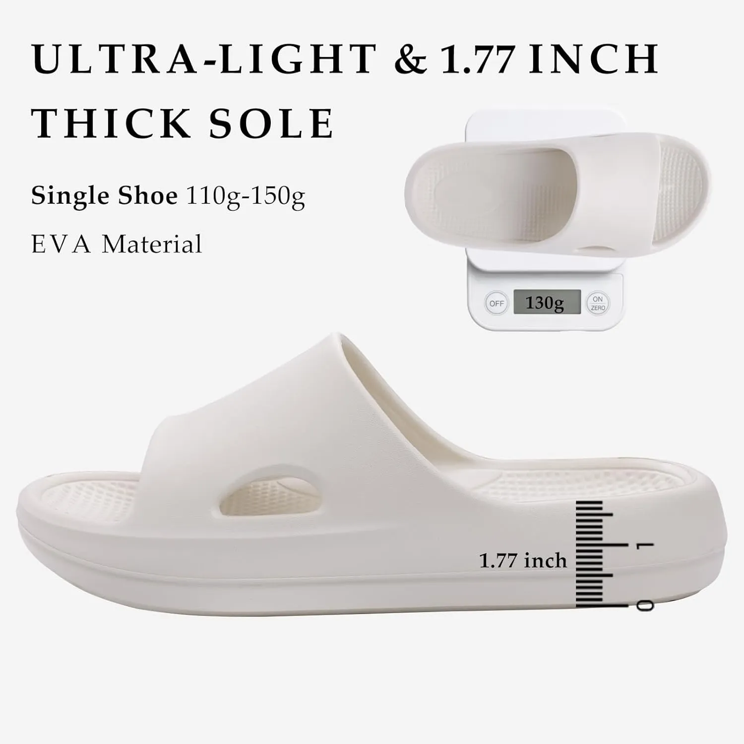 Pillow Slippers for Women and Men Indoor Cloud Sandals EVA Anti-Slip Slides Shoes Cushioned Thick Sole Shower Cloud Slippers Arch Support Men Sandals Super Soft House Pillow Slides