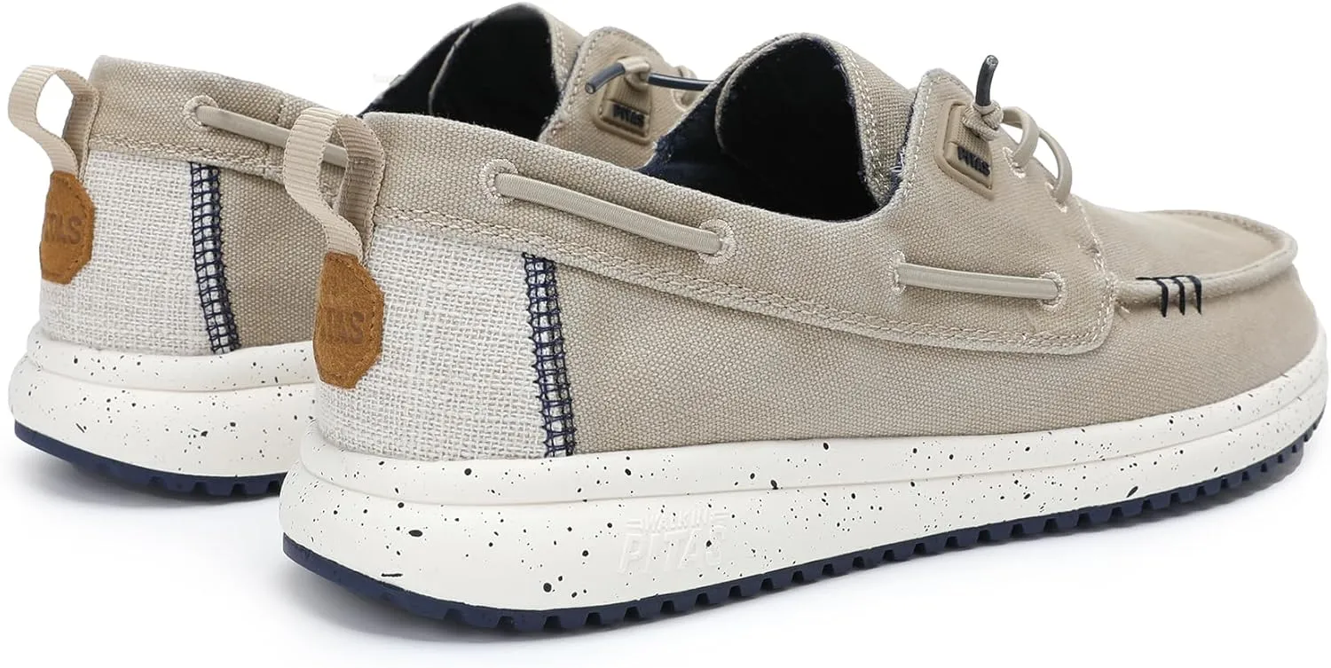 PITAS Men’s Byron Boat Shoes | Casual Slip-On Loafers for Men | Ultra Light & Comfortable Shoes | Beige