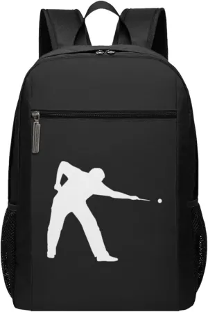 Player Billiards Ball Travel Laptop Backpack, Business Anti Theft Slim Sturdy Laptops Backpacks, College Computer Bag Gift for Men & Women Fits 17 Inch Notebook,Black