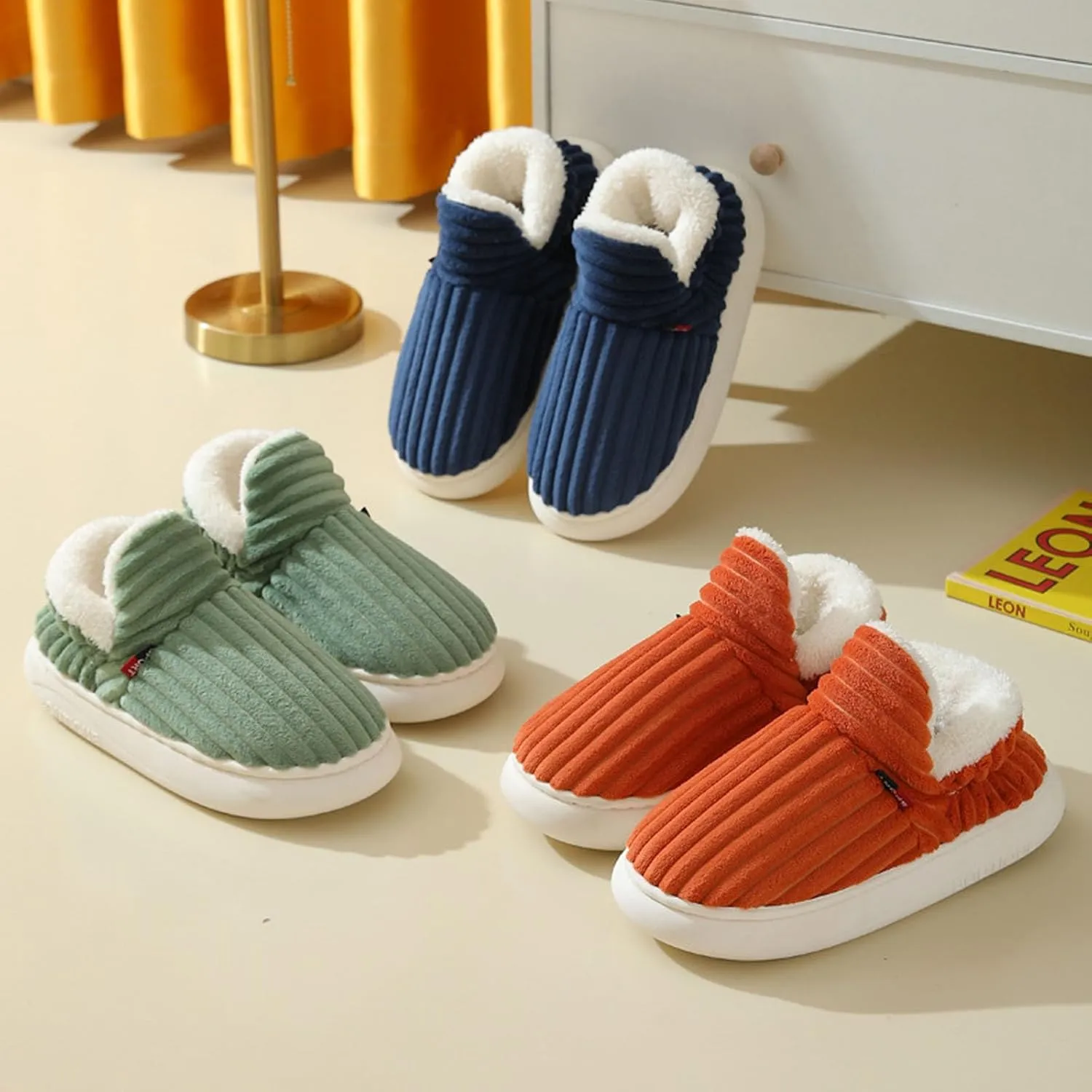 Pluffi Cozy Stylish Slipper, Pluffi Slipper Booties, Winter Fuzzy Warm Thick-Soled Plush House Cloud Slides Men Women