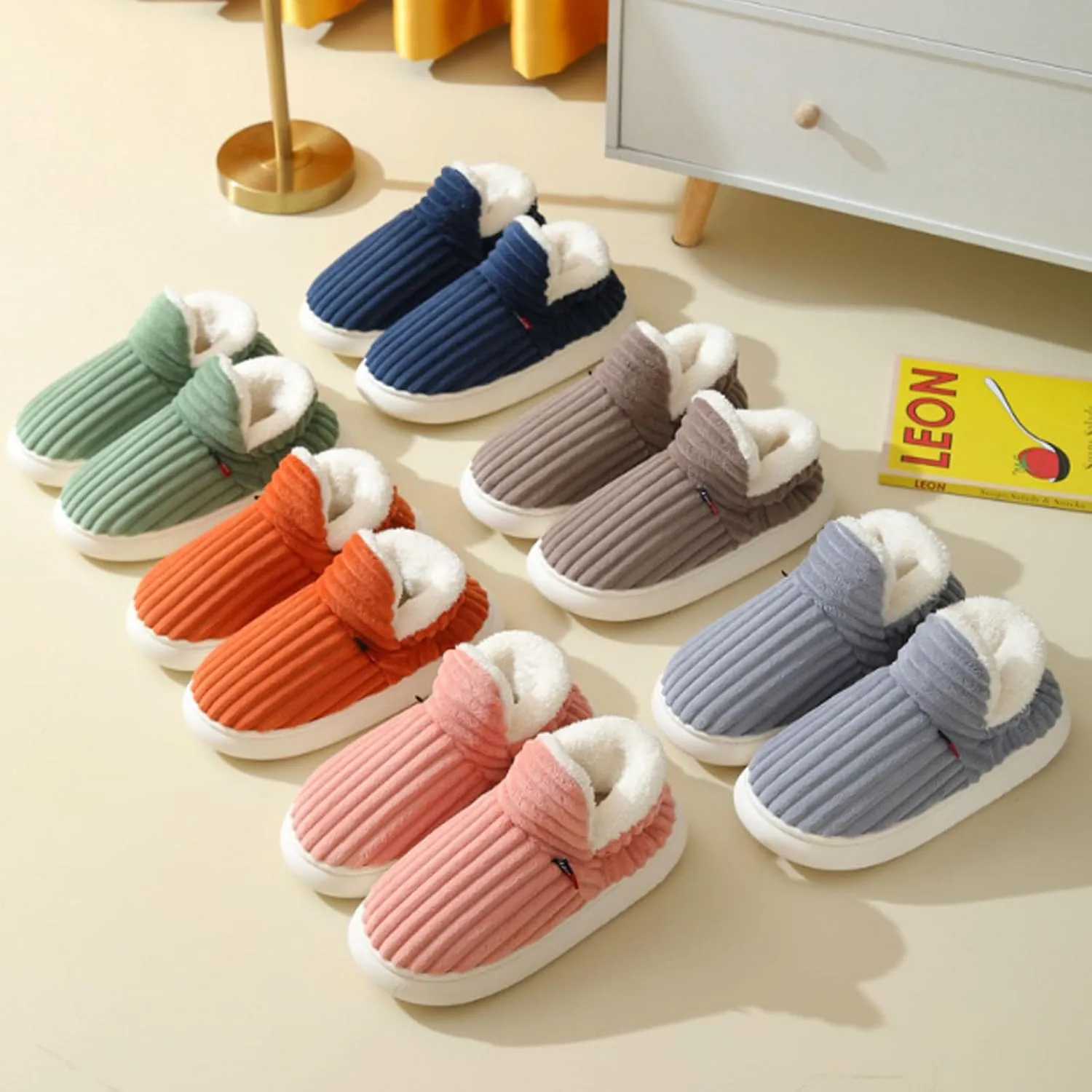 Pluffi Cozy Stylish Slipper, Pluffi Slipper Booties, Winter Fuzzy Warm Thick-Soled Plush House Cloud Slides Men Women