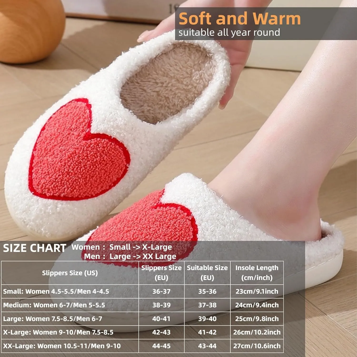 Plush Slippers Warm Slippers Couple Slippers Valentine's Day Slippers Comfy Slippers for Women Men Indoor House Soft Cozy Non-Slip Sole Shoes Bedroom Slippers Fuzzy Slippers Gift